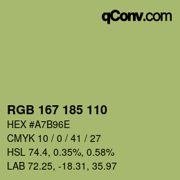 カラーコード: RGB 167 185 110 | qconv.com