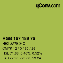 カラーコード: RGB 167 189 76 | qconv.com