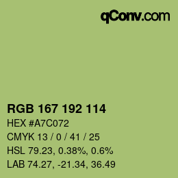 Color code: RGB 167 192 114 | qconv.com