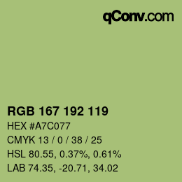 カラーコード: RGB 167 192 119 | qconv.com