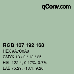 Color code: RGB 167 192 168 | qconv.com