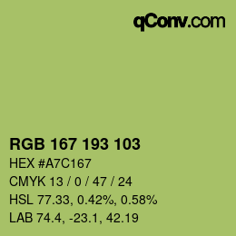 颜色代码: RGB 167 193 103 | qconv.com