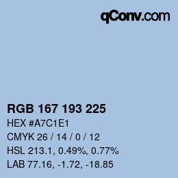 Farbcode: RGB 167 193 225 | qconv.com