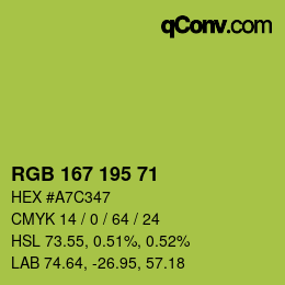 Color code: RGB 167 195 71 | qconv.com