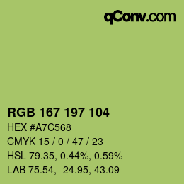 Farbcode: RGB 167 197 104 | qconv.com