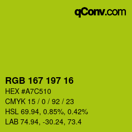 カラーコード: RGB 167 197 16 | qconv.com