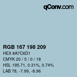 Color code: RGB 167 198 209 | qconv.com