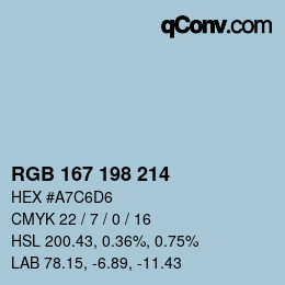 Color code: RGB 167 198 214 | qconv.com