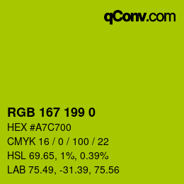 カラーコード: RGB 167 199 0 | qconv.com