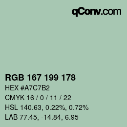 カラーコード: RGB 167 199 178 | qconv.com