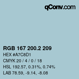 カラーコード: RGB 167 200.2 209 | qconv.com