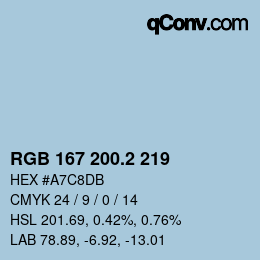 カラーコード: RGB 167 200.2 219 | qconv.com