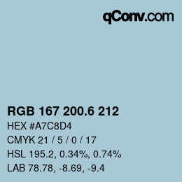 カラーコード: RGB 167 200.6 212 | qconv.com