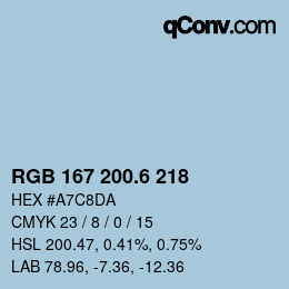 カラーコード: RGB 167 200.6 218 | qconv.com