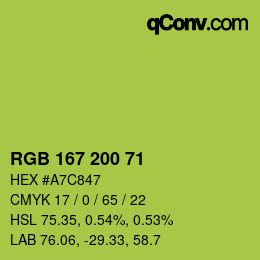 カラーコード: RGB 167 200 71 | qconv.com