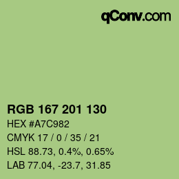 颜色代码: RGB 167 201 130 | qconv.com