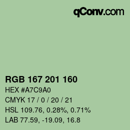 Color code: RGB 167 201 160 | qconv.com