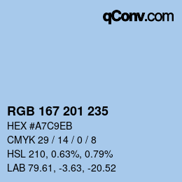 Color code: RGB 167 201 235 | qconv.com