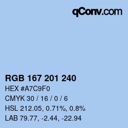 カラーコード: RGB 167 201 240 | qconv.com