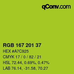Color code: RGB 167 201 37 | qconv.com