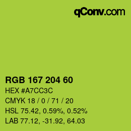 カラーコード: RGB 167 204 60 | qconv.com