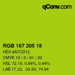 Color code: RGB 167 205 18 | qconv.com