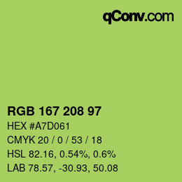 Color code: RGB 167 208 97 | qconv.com
