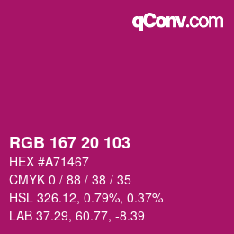 Color code: RGB 167 20 103 | qconv.com