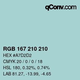 Color code: RGB 167 210 210 | qconv.com