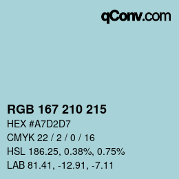 Color code: RGB 167 210 215 | qconv.com