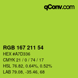 Color code: RGB 167 211 54 | qconv.com