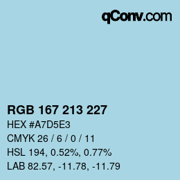 カラーコード: RGB 167 213 227 | qconv.com