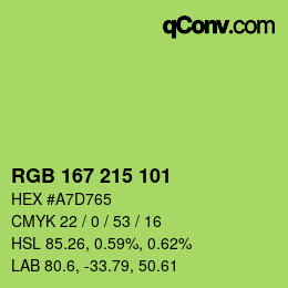 Farbcode: RGB 167 215 101 | qconv.com
