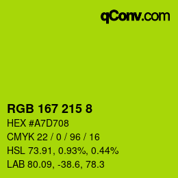 カラーコード: RGB 167 215 8 | qconv.com