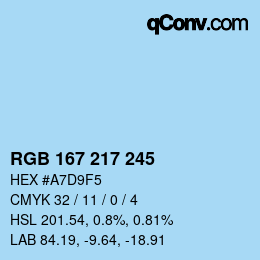 カラーコード: RGB 167 217 245 | qconv.com