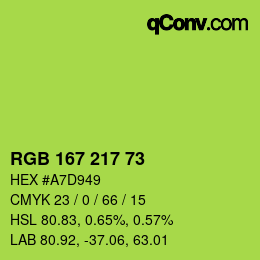 Color code: RGB 167 217 73 | qconv.com