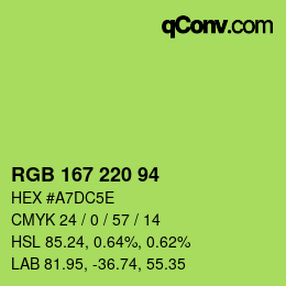 Color code: RGB 167 220 94 | qconv.com