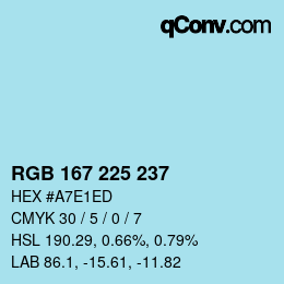 Color code: RGB 167 225 237 | qconv.com