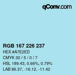 Color code: RGB 167 226 237 | qconv.com