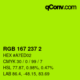 Color code: RGB 167 237 2 | qconv.com