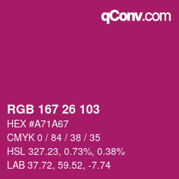 Color code: RGB 167 26 103 | qconv.com