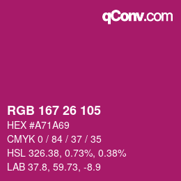Color code: RGB 167 26 105 | qconv.com