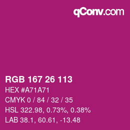Color code: RGB 167 26 113 | qconv.com