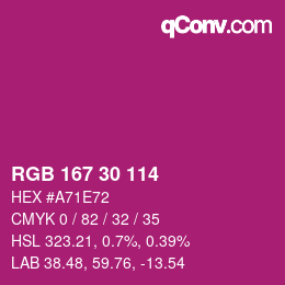 Color code: RGB 167 30 114 | qconv.com