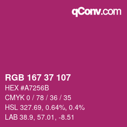 Color code: RGB 167 37 107 | qconv.com
