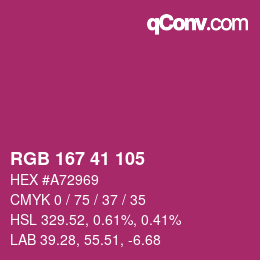 Color code: RGB 167 41 105 | qconv.com