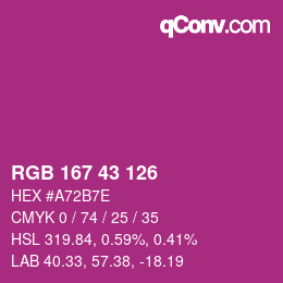 カラーコード: RGB 167 43 126 | qconv.com