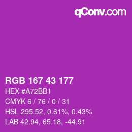 Farbcode: RGB 167 43 177 | qconv.com