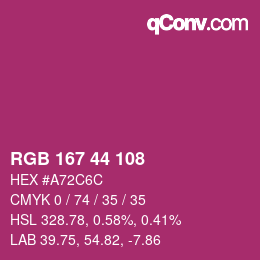 Color code: RGB 167 44 108 | qconv.com