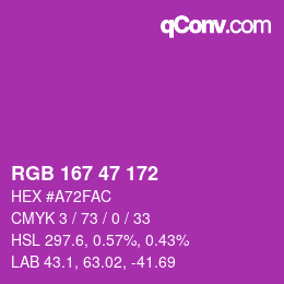 Color code: RGB 167 47 172 | qconv.com